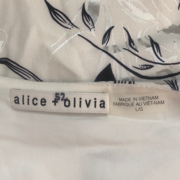 NWOT Alice & Olivia White Floral Dress Size Large - Picture 8 of 8
